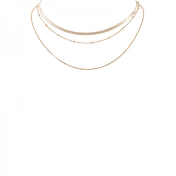 Layered Herringbone Chain Necklace