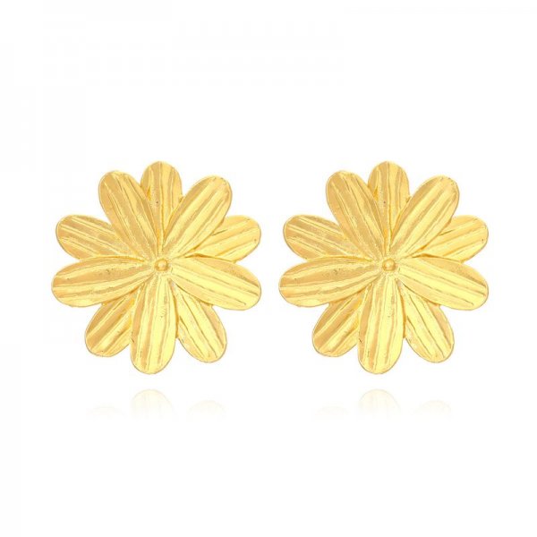 Alloy Flower Earrings Vintage copper Flower Drop Earrings for Women