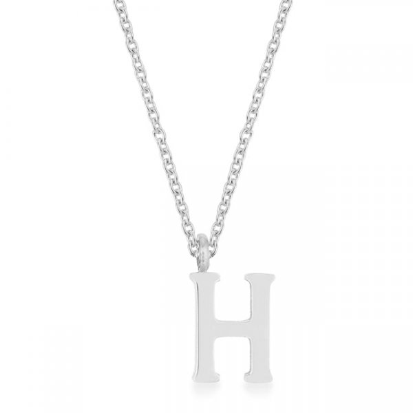 Stainless Steel H Initial Necklace