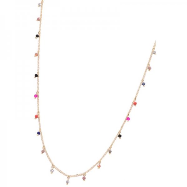 Faceted Bead Station Necklace