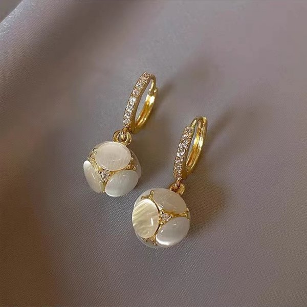 Opal earrings senior feeling small design light luxury stud earrings