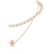 Cream Pearl Layered Chain Necklace