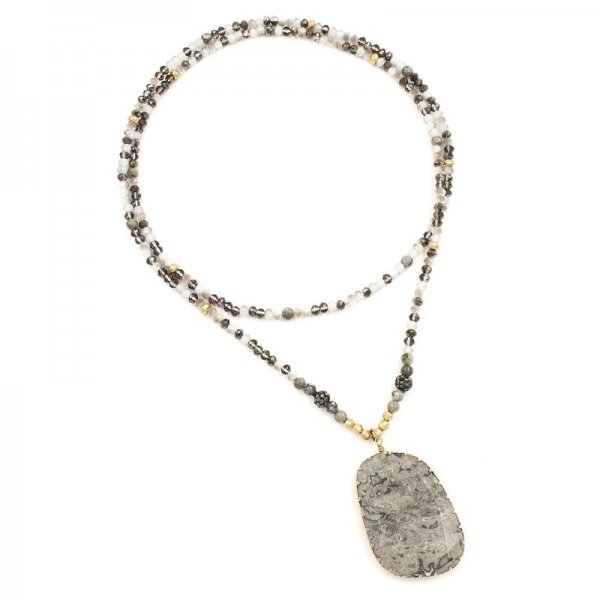 Semi-Precious Stone Pendant Necklace